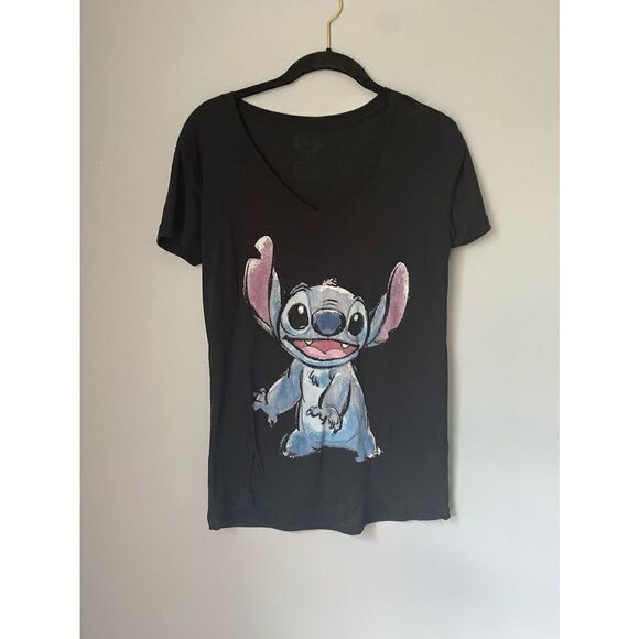 Disney Lilo and stitch women’s black tee shirt/casual/short sleeves - Picture 1 of 4